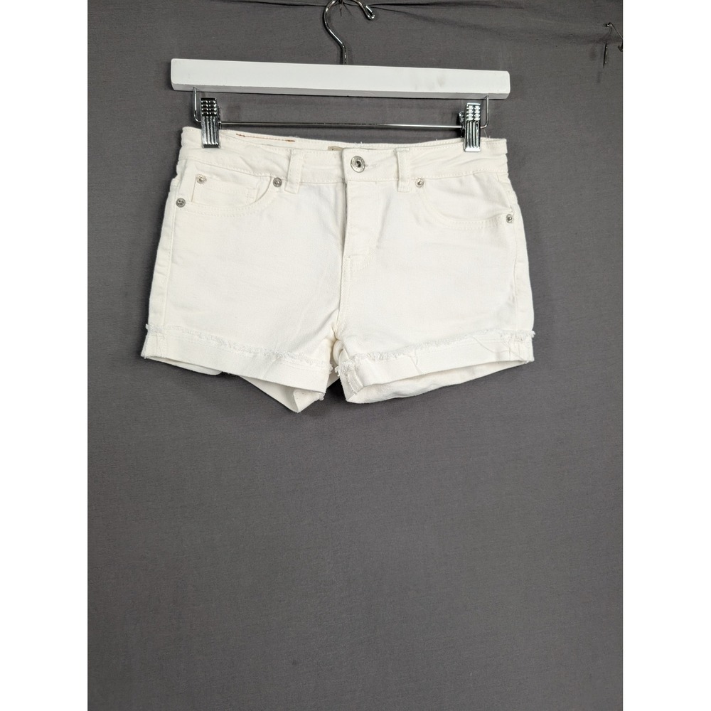 Lucky Brand Riley Short White Denim Cut Off Shorts Size 10 Frayed Hem